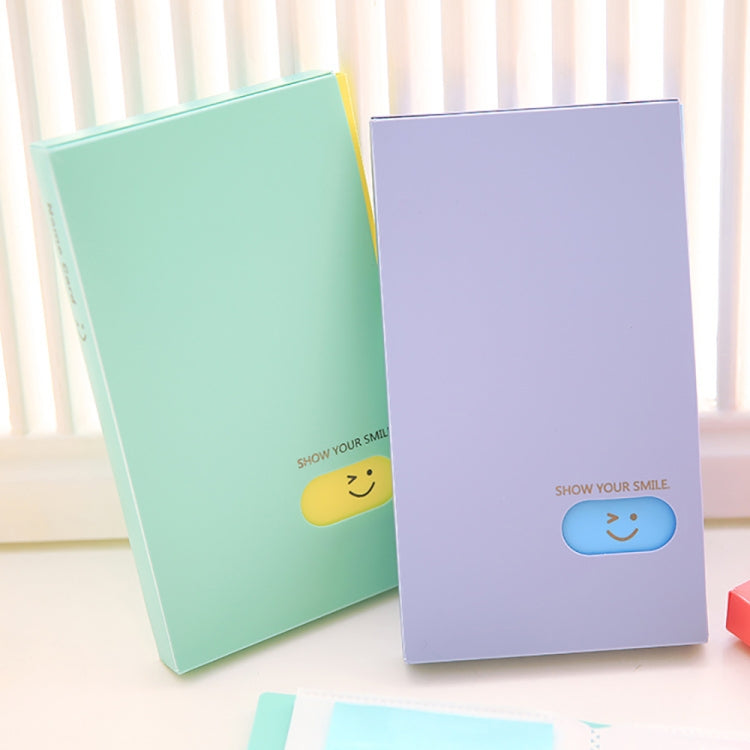 Smiley Face Pattern Portable Business Card Book Card Holder Small Card storage Book Card Sticker Collection Ticket Collection