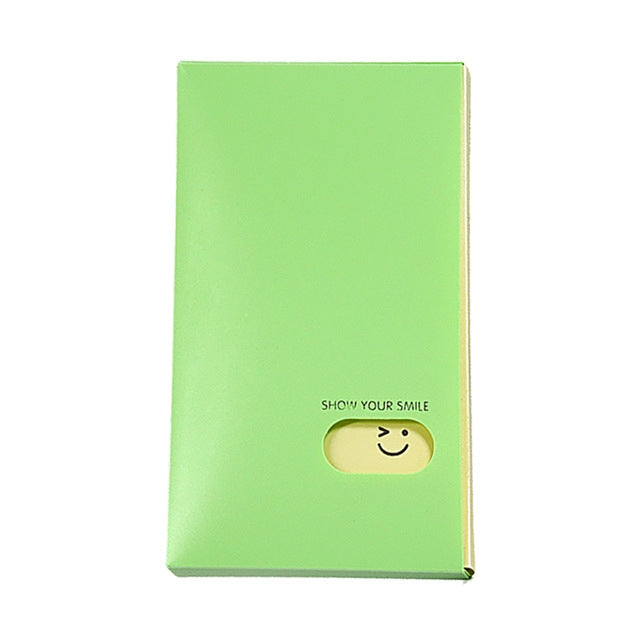 Smiley Face Pattern Portable Business Card Book Card Holder Small Card storage Book Card Sticker Collection Ticket Collection