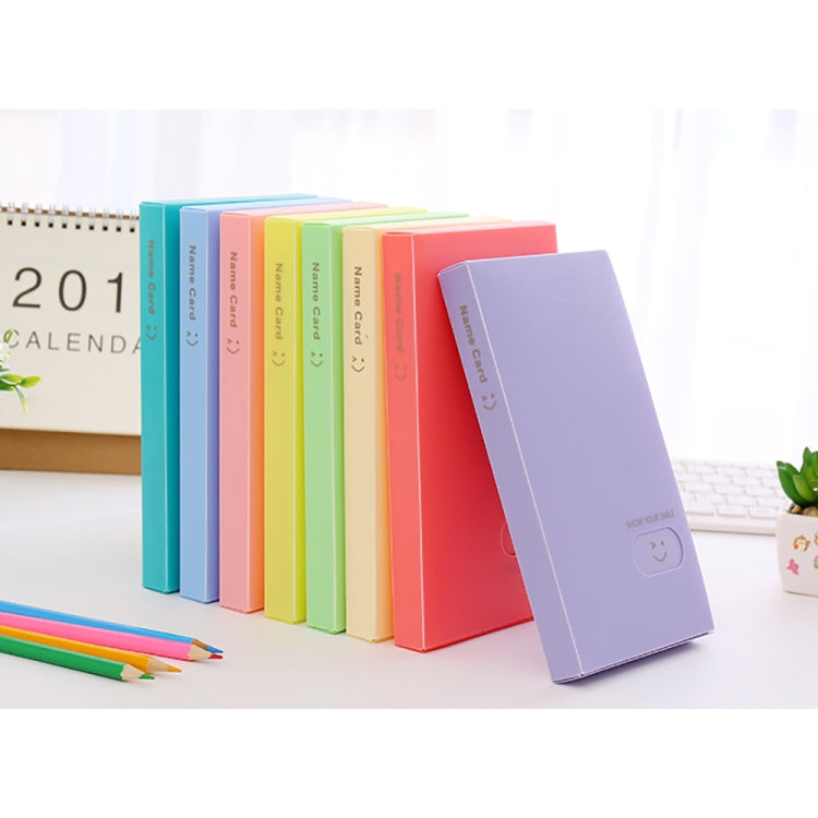 Smiley Face Pattern Portable Business Card Book Card Holder Small Card storage Book Card Sticker Collection Ticket Collection