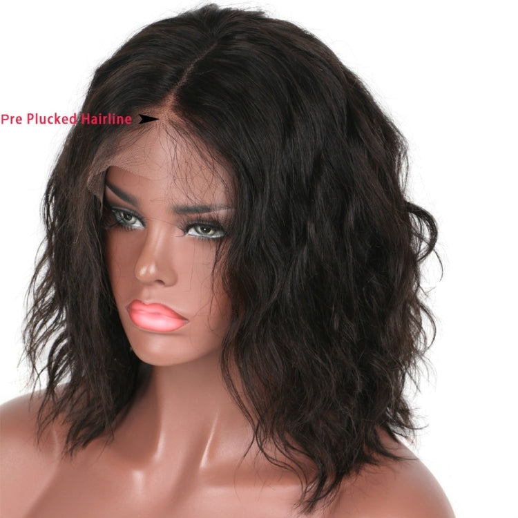 Lace Wigs Human Hair Natural Wave Non-remy Black Women Headgear(Natural Color)