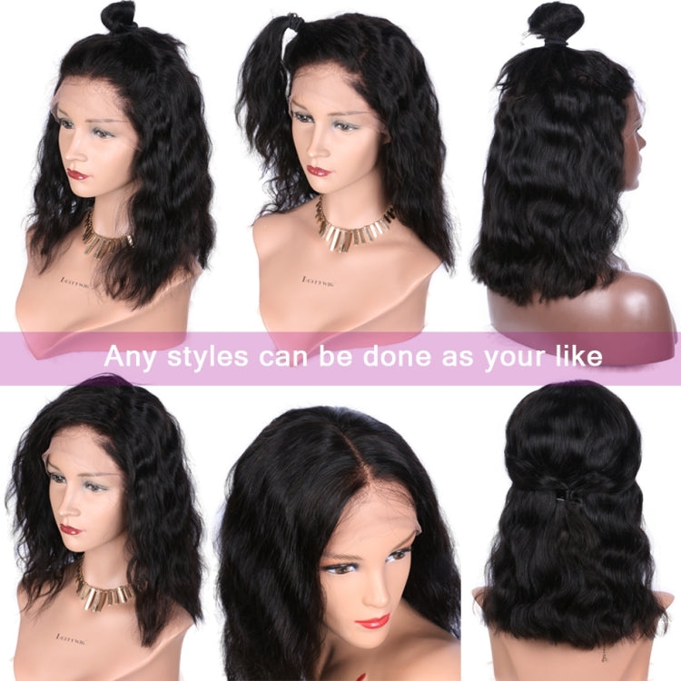 Lace Wigs Human Hair Natural Wave Non-remy Black Women Headgear(Natural Color)