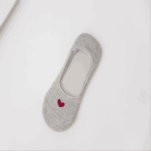 3 Pairs  Non-slip Heart Pattern Invisible Socks