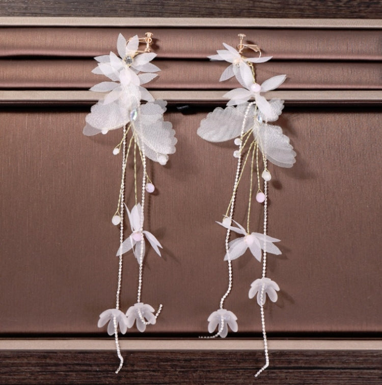 Hairpin Earring Set Hairband Set Children  Performance Headdress(White)