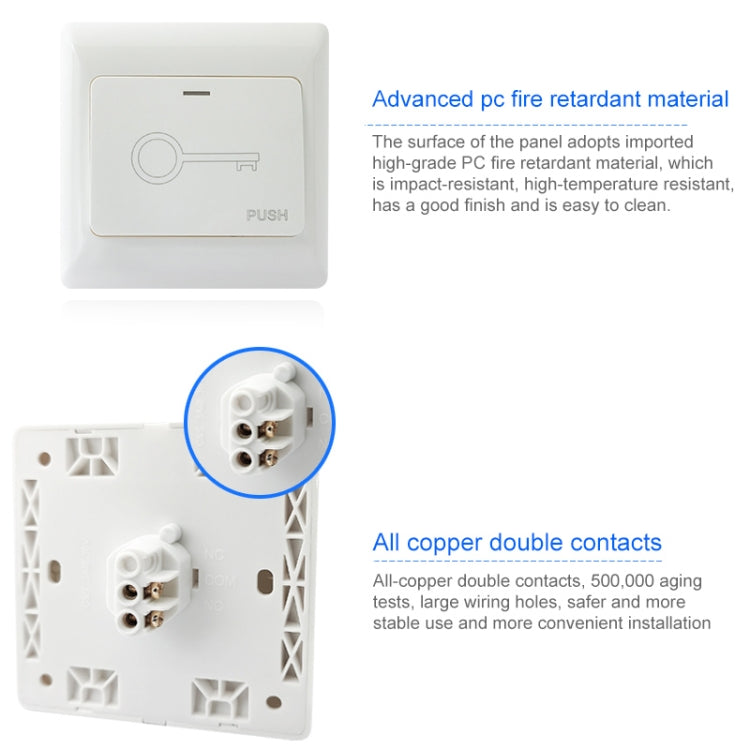 E6 Home Access Control System Door Doorbell Automatic Reset Button Switch