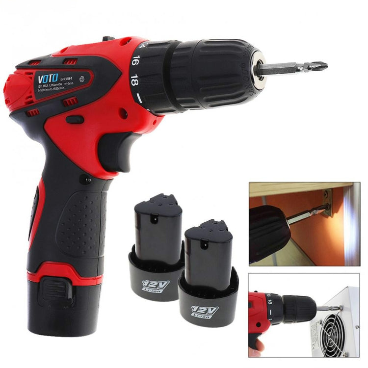12V Electric Screwdriver Rechargeable Lithium Battery Cordless Screwdriver Two-speed Power Tools