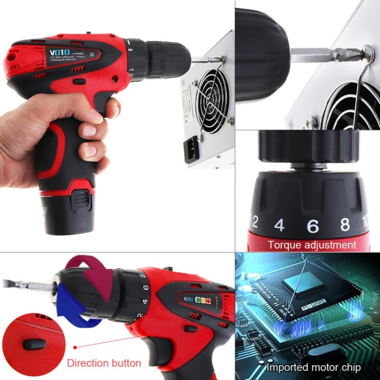 12V Electric Screwdriver Rechargeable Lithium Battery Cordless Screwdriver Two-speed Power Tools