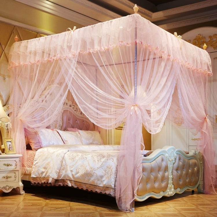 Palace Style Encryption Floor-standing Stainless Steel Three-door Mosquito Net, Specification:22 mm Bracket, Size:120x200 cm