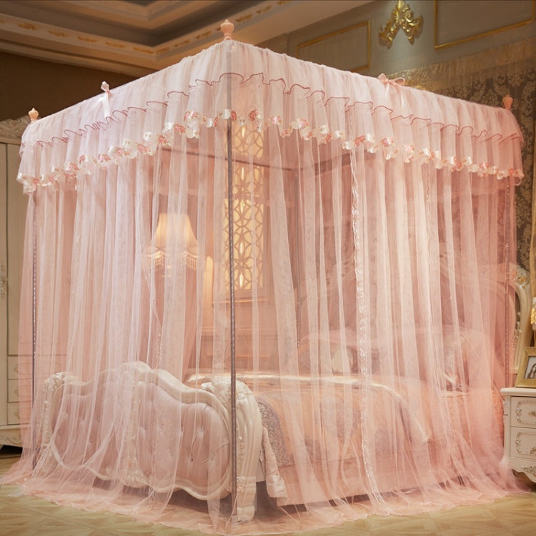 Palace Style Encryption Floor-standing Stainless Steel Three-door Mosquito Net, Specification:22 mm Bracket, Size:120x200 cm