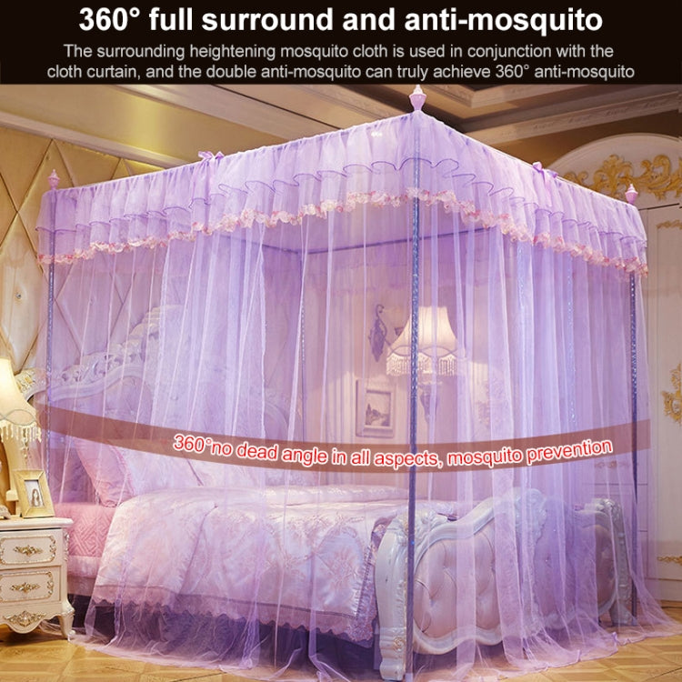 Palace Style Encryption Floor-standing Stainless Steel Three-door Mosquito Net, Specification:22 mm Bracket, Size:150x200 cm