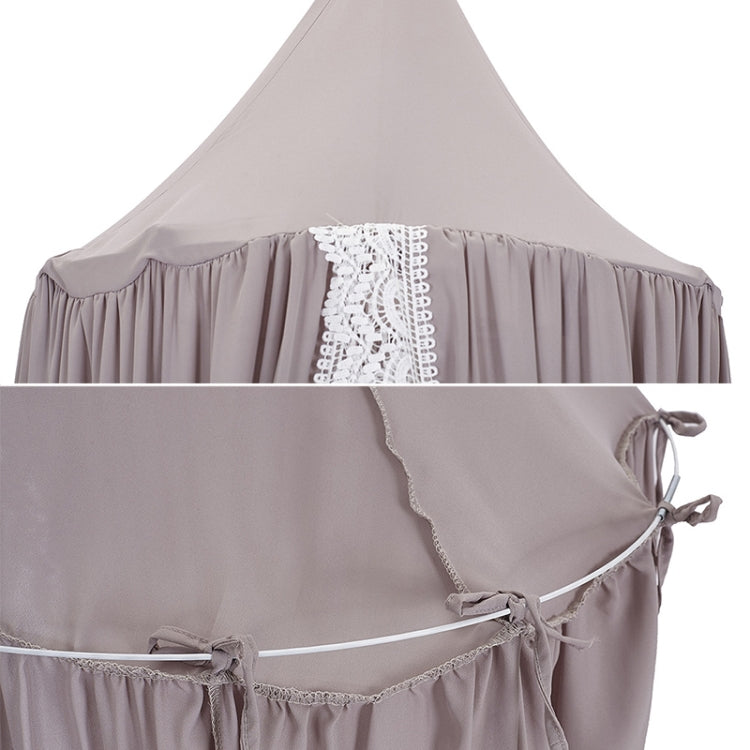 Children Room Summer Chiffon Lace Dome Tent Mosquito Net(Gray)