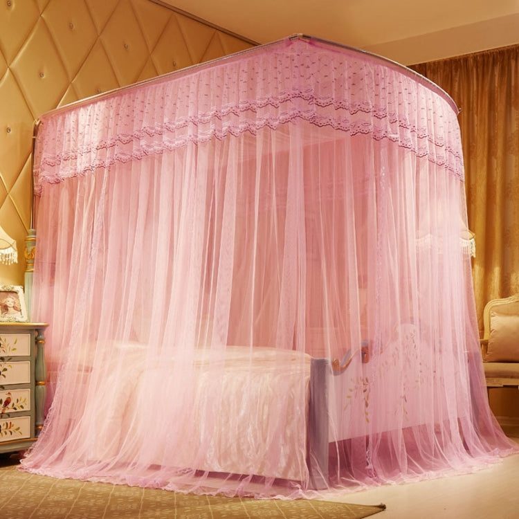 U-shaped Three-door Stainless Steel Tube Floor Mosquito Net, Size:Bold 25mm 1.2x2.0m
