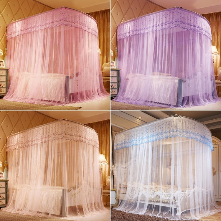 U-shaped Three-door Stainless Steel Tube Floor Mosquito Net, Size:Bold 25mm 1.2x2.0m