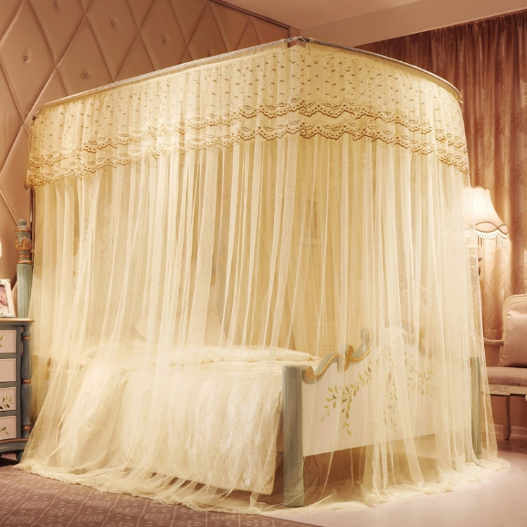 U-shaped Three-door Stainless Steel Tube Floor Mosquito Net, Size:Bold 25mm 1.2x2.0m