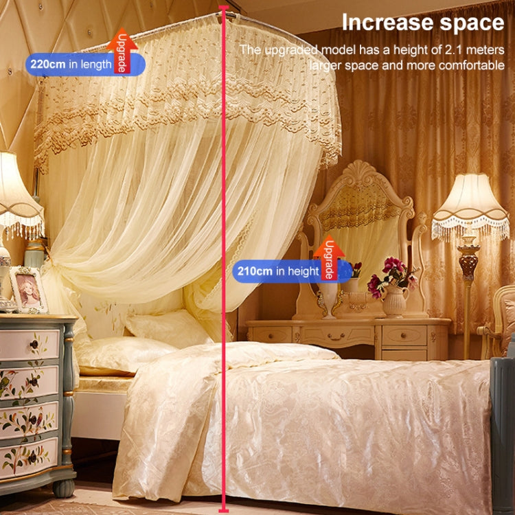 U-shaped Three-door Stainless Steel Tube Floor Mosquito Net, Size:Bold 25mm 1.2x2.0m