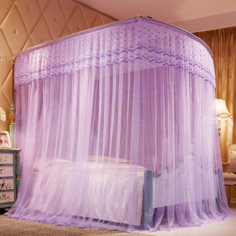 U-shaped Three-door Stainless Steel Tube Floor Mosquito Net, Size:Bold 25mm 1.2x2.0m