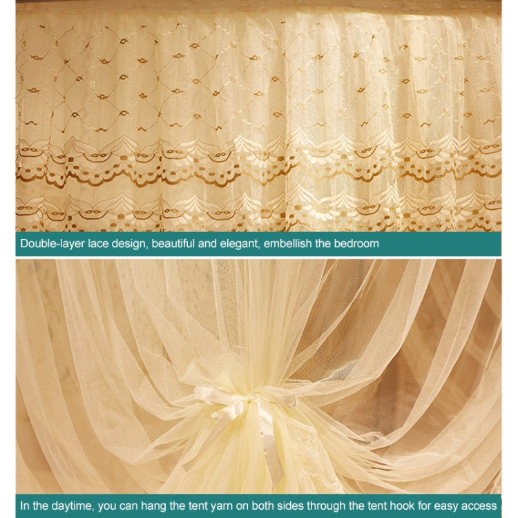 U-shaped Three-door Stainless Steel Tube Floor Mosquito Net, Size:Bold 25mm 1.2x2.0m