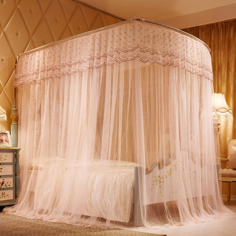 U-shaped Three-door Stainless Steel Tube Floor Mosquito Net, Size:Bold 25mm 1.2x2.0m