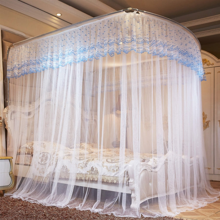 U-shaped Three-door Stainless Steel Tube Floor Mosquito Net, Size:Bold 25mm 1.2x2.0m