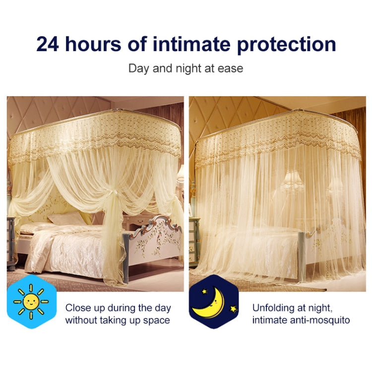 U-shaped Three-door Stainless Steel Tube Floor Mosquito Net, Size:Bold 25mm 1.2x2.0m