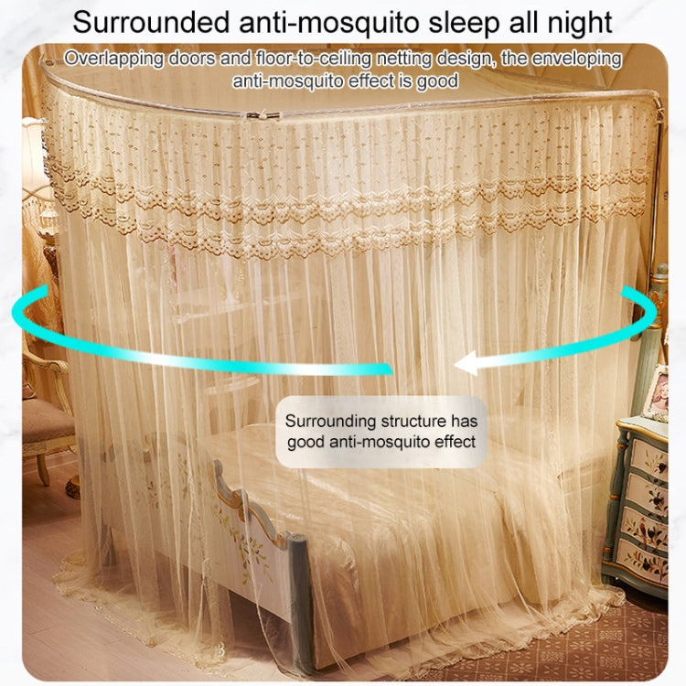 U-shaped Three-door Stainless Steel Tube Floor Mosquito Net, Size:Bold 25mm 1.2x2.0m