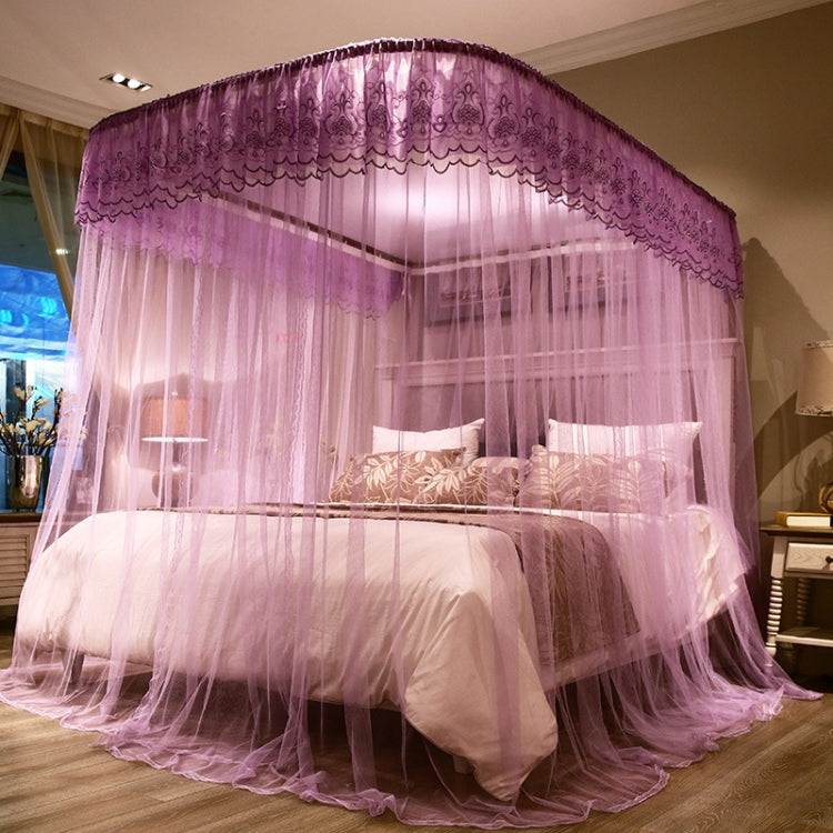 U-shaped Guide Rail Retractable Three-door Mosquito Net, Size:180x200 cm