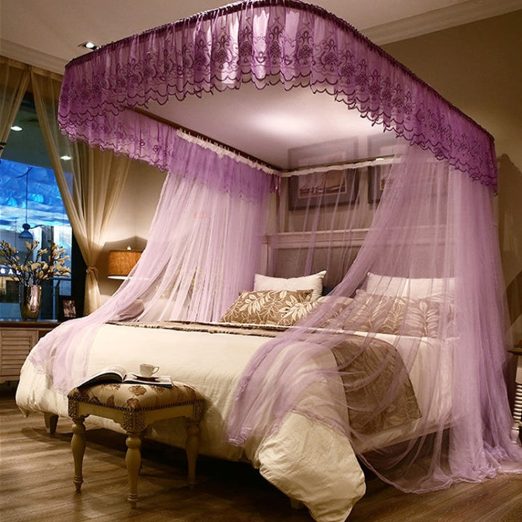 U-shaped Guide Rail Retractable Three-door Mosquito Net, Size:180x200 cm