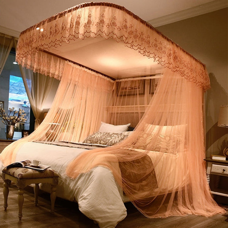 U-shaped Guide Rail Retractable Three-door Mosquito Net, Size:180x200 cm
