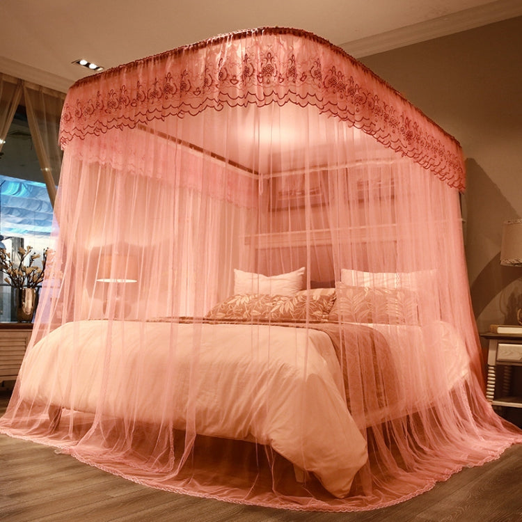U-shaped Guide Rail Retractable Three-door Mosquito Net, Size:200x220 cm