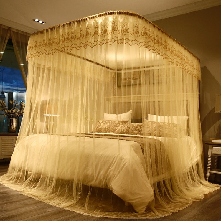 U-shaped Guide Rail Retractable Three-door Mosquito Net, Size:200x220 cm