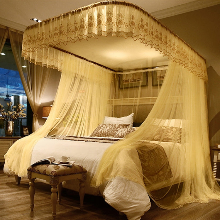 U-shaped Guide Rail Retractable Three-door Mosquito Net, Size:200x220 cm