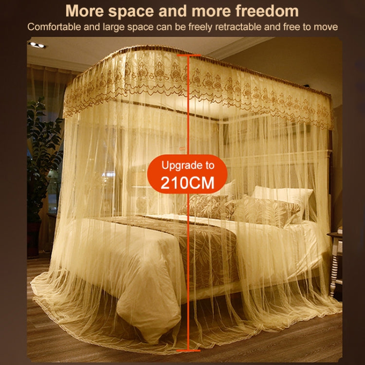 U-shaped Guide Rail Retractable Three-door Mosquito Net, Size:200x220 cm