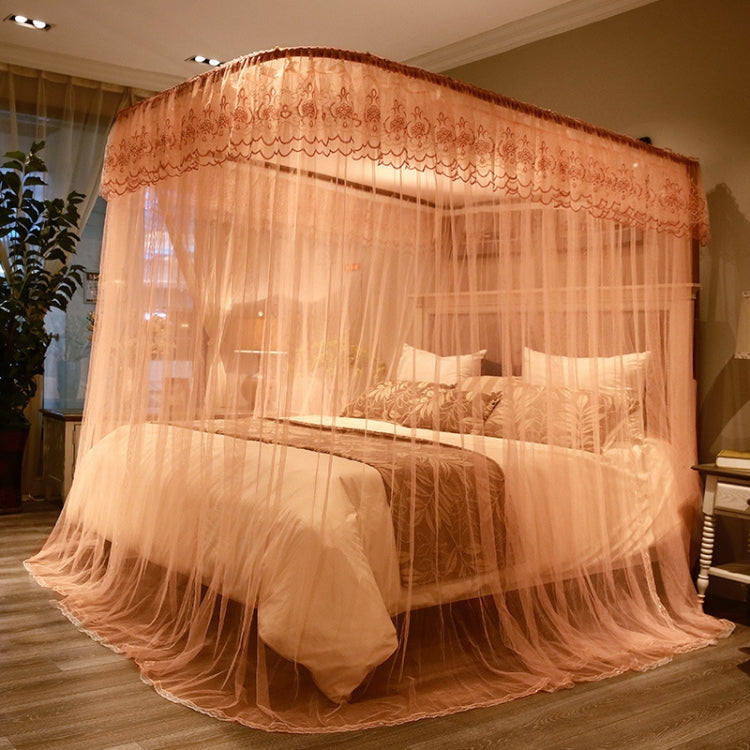 U-shaped Guide Rail Retractable Three-door Mosquito Net, Size:200x220 cm