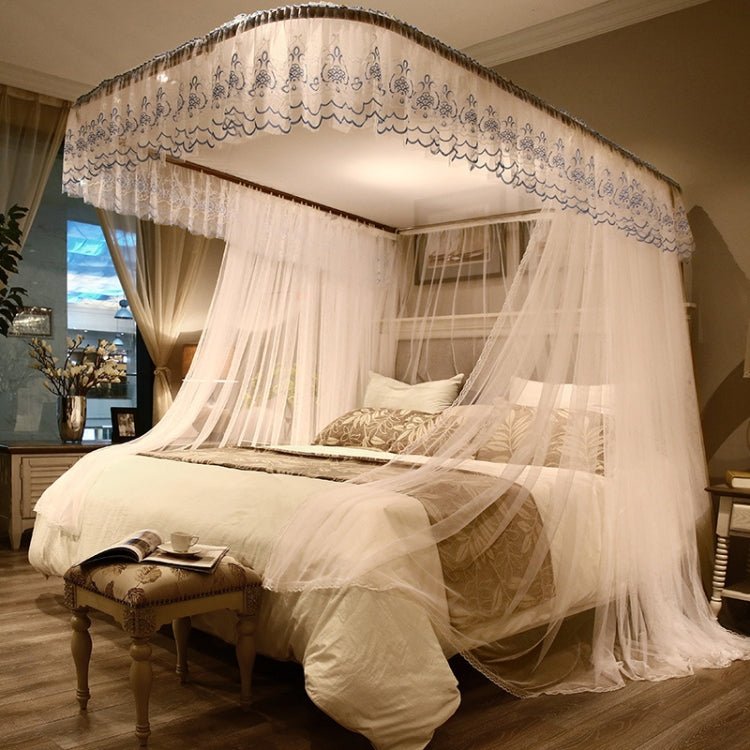 U-shaped Guide Rail Retractable Three-door Mosquito Net, Size:200x220 cm