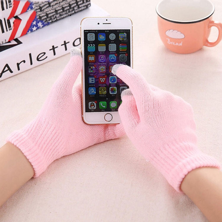 Winter Touch Screen Gloves Women Men Warm Stretch Knit Mittens Imitation Wool Thicken Full Finger Gloves