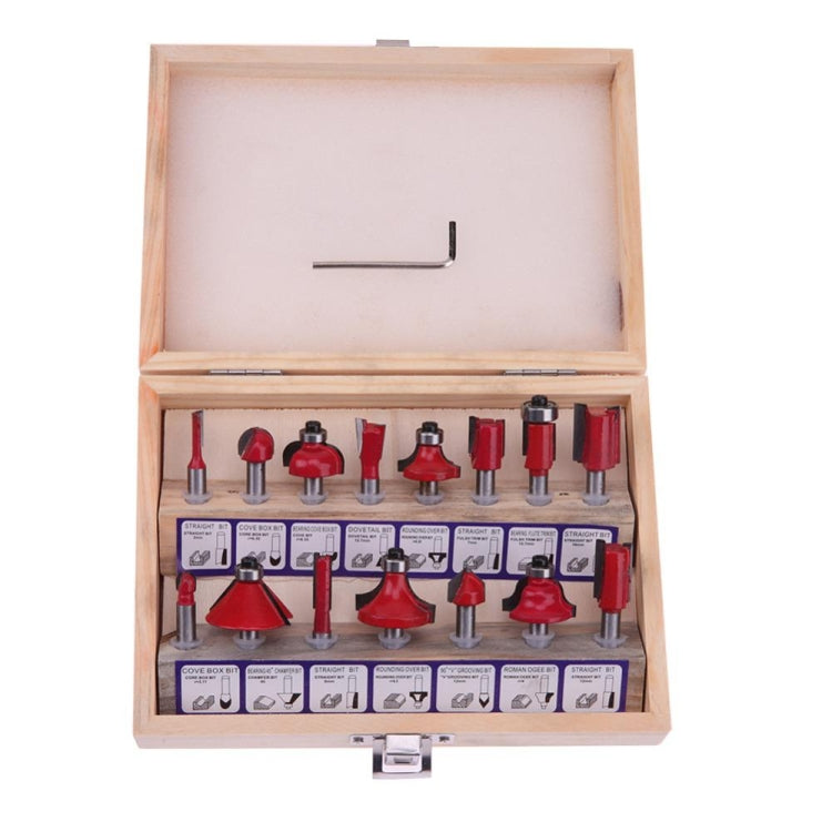 15Pcs/Set Milling Cutter Machine Tools Set Router Bit for Wood Cutters Carbide Shank Mill Milling Wood Cutter Tool