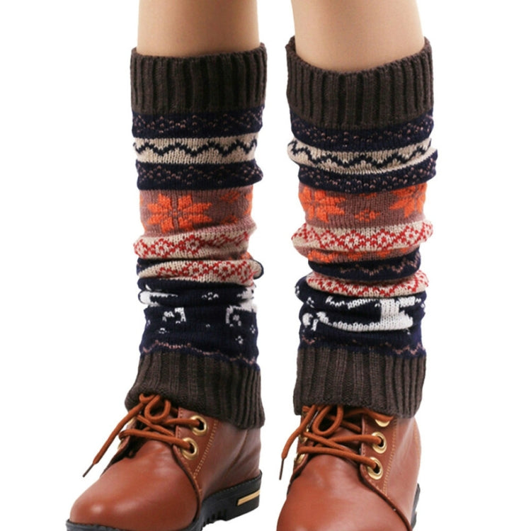 Ladies Winter Christmas Deer Warm Knit Leg Warmers
