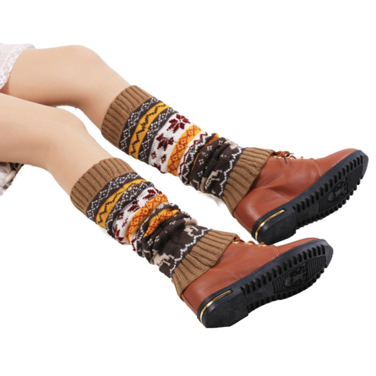 Ladies Winter Christmas Deer Warm Knit Leg Warmers