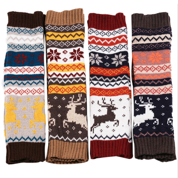Ladies Winter Christmas Deer Warm Knit Leg Warmers