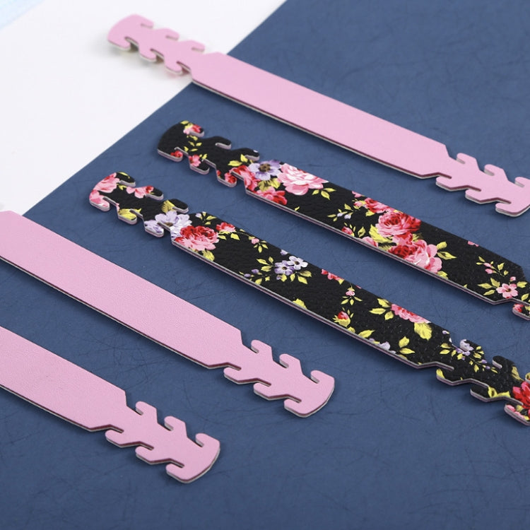 20 PCS Adjustable Face Mask Ear Band Rope Anti-slip PU Leather Extension Buckle Hood(Flower Color)
