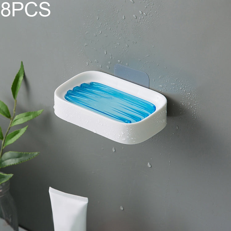 8 PCS Double-layer Drain Soap Box Bathroom Rack