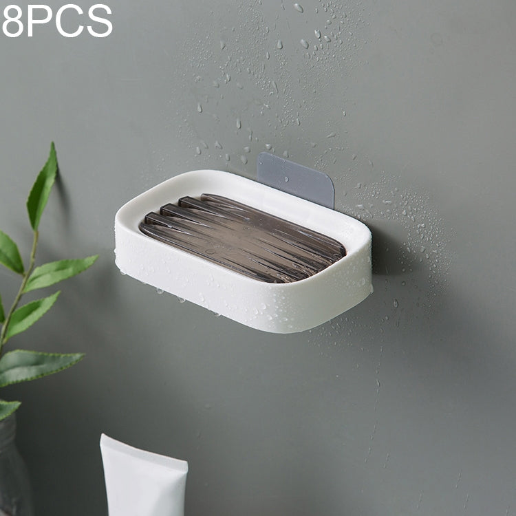 8 PCS Double-layer Drain Soap Box Bathroom Rack