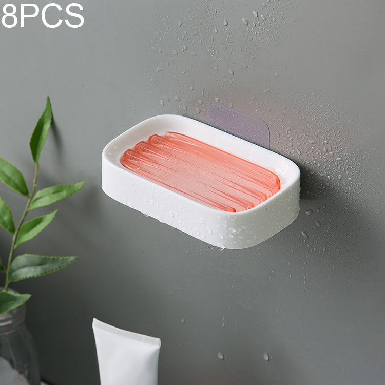 8 PCS Double-layer Drain Soap Box Bathroom Rack