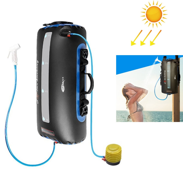 Solar Water Bag Solar Bath Bag Outdoor Shower Picnic Camping  Water Storage Drinking Bag, Style:Ordinary Air Pump
