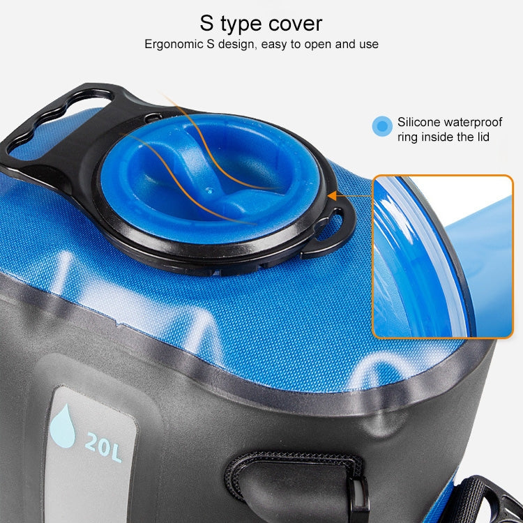 Solar Water Bag Solar Bath Bag Outdoor Shower Picnic Camping  Water Storage Drinking Bag, Style:Ordinary Air Pump
