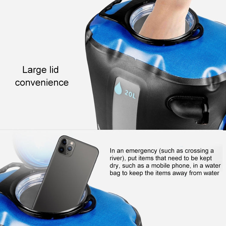 Solar Water Bag Solar Bath Bag Outdoor Shower Picnic Camping  Water Storage Drinking Bag, Style:Ordinary Air Pump