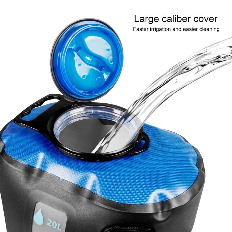Solar Water Bag Solar Bath Bag Outdoor Shower Picnic Camping  Water Storage Drinking Bag, Style:Upgrade Air Pump