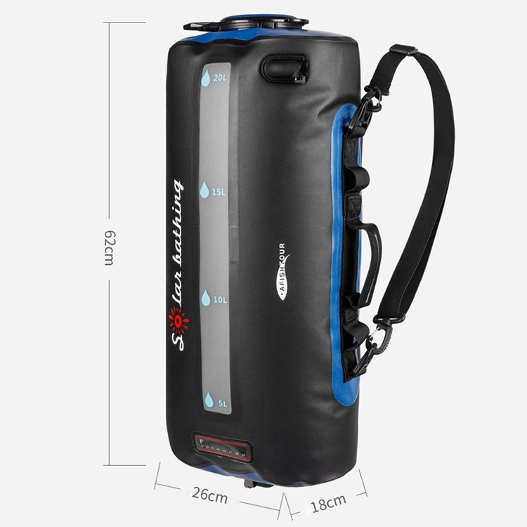 Solar Water Bag Solar Bath Bag Outdoor Shower Picnic Camping  Water Storage Drinking Bag, Style:Upgrade Air Pump