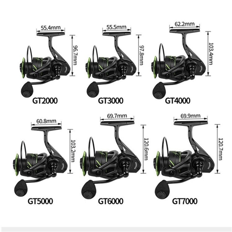 Linhu All-metal Spinning Wheel GT Long-range Caster Without Gap Sea Fishing Reel, Model:GT2000