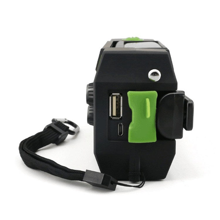 Multifunctional Hand Crank Solar Power LED Flashlight Full Band FM Radio Desk Lamp Alarm, Style:Ordinary Version