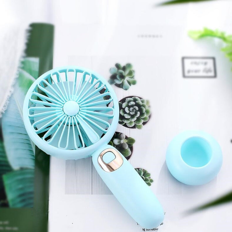 Bluetooth Speaker Desktop Small Fan USB Charging Handheld Fan(Ocean Blue)